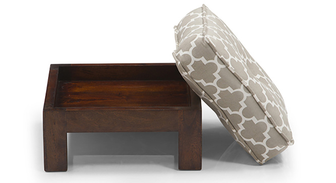 Tribal Coffee Table Set (Walnut & Morocco Lattice Beige)